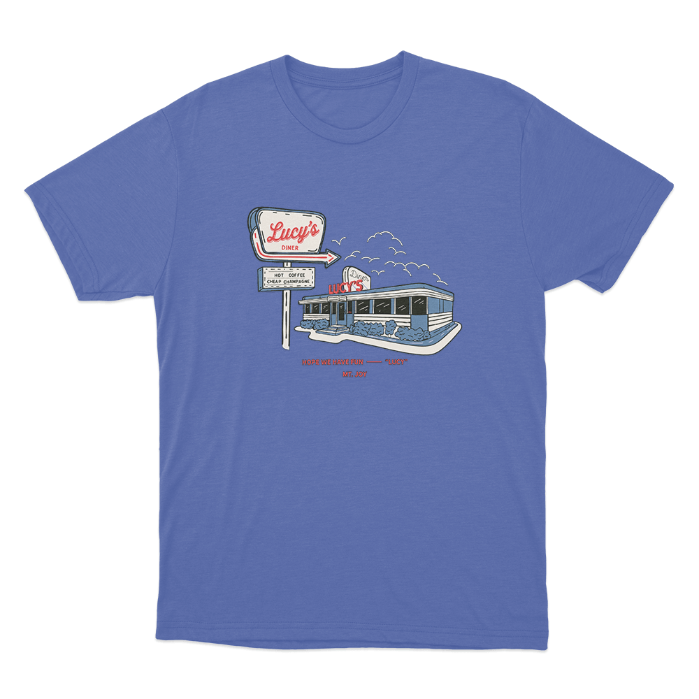 Lucy's Diner Unisex T Shirt Blue Lucys Diner Unisex T Shirt Blue